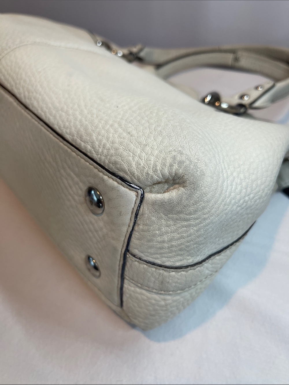 Coach G1085-F14686 Penelope Crème Pebbled Leather Tote/Shoulder Bag Ivory Cream - Picture 8 of 14